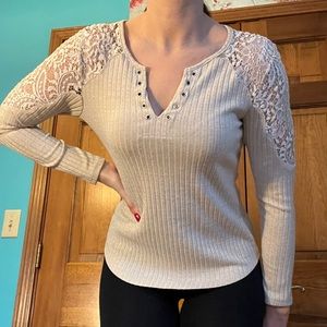 Tan long sleeve top
